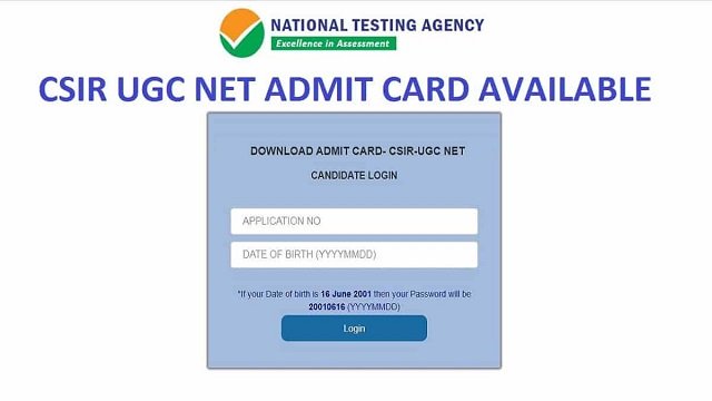 csir ugc net admit card